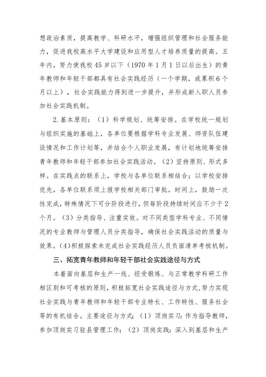 大学加强青年教师和年轻干部社会实践能力培养的实施意见.docx_第2页