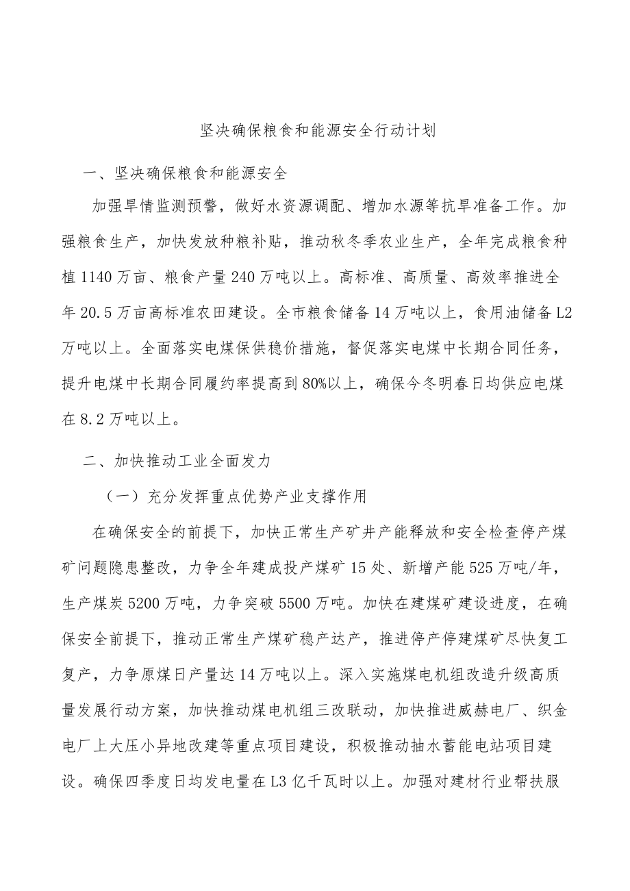 坚决确保粮食和能源安全行动计划.docx_第1页