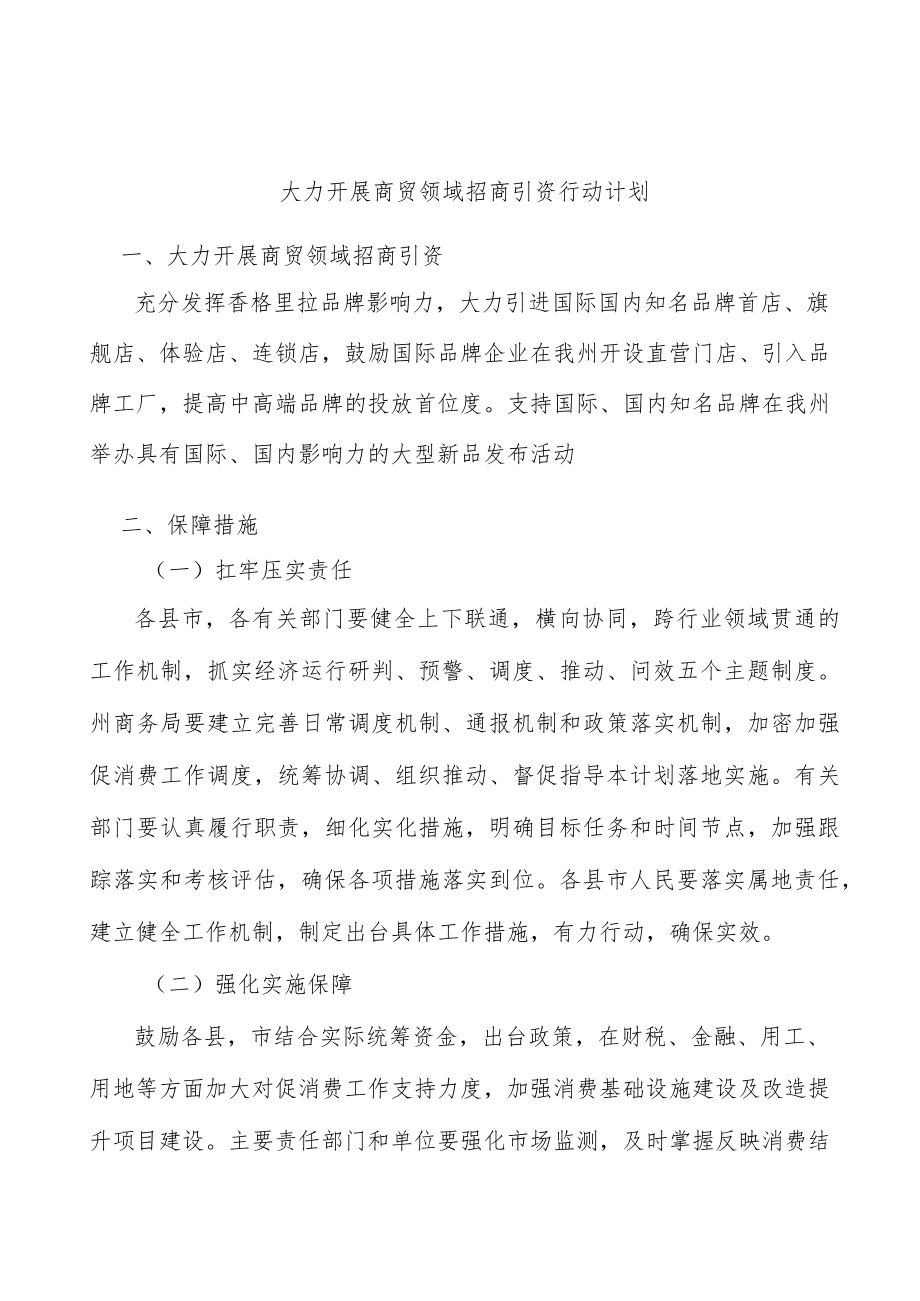 大力开展商贸领域招商引资行动计划.docx_第1页