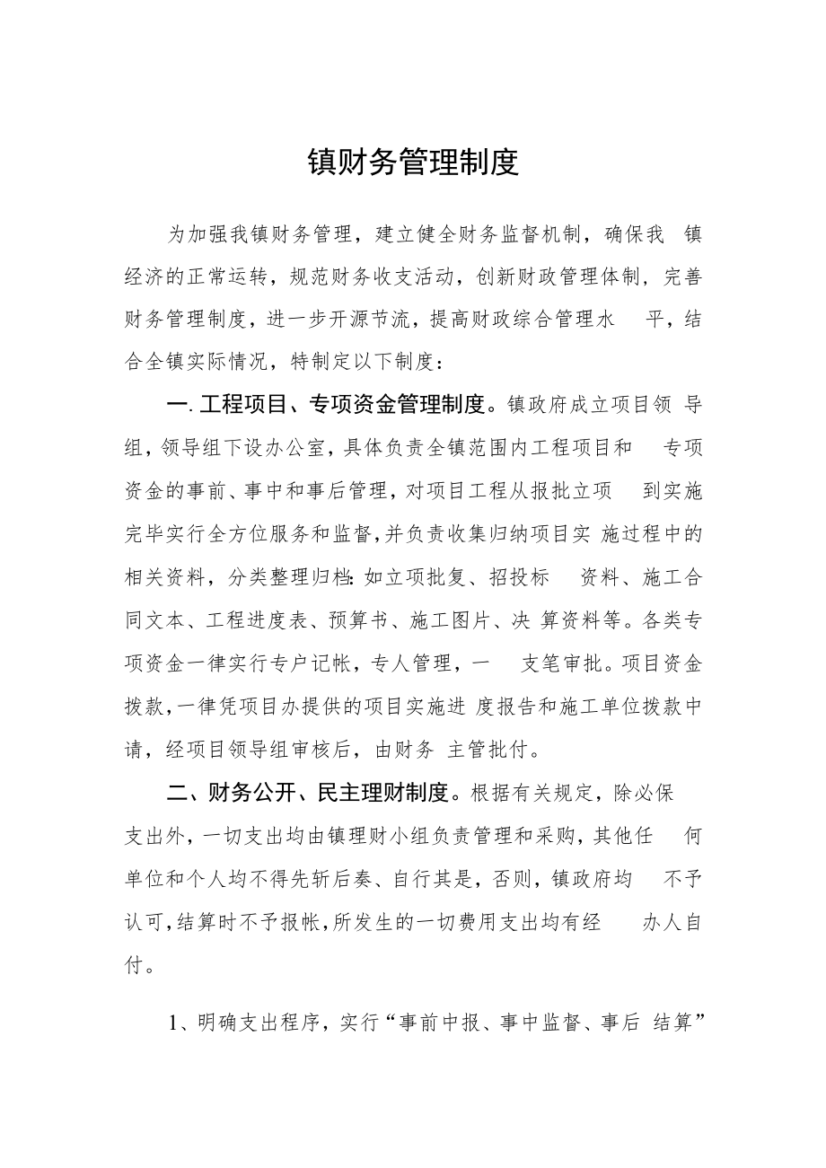 镇财务管理制度.docx_第1页