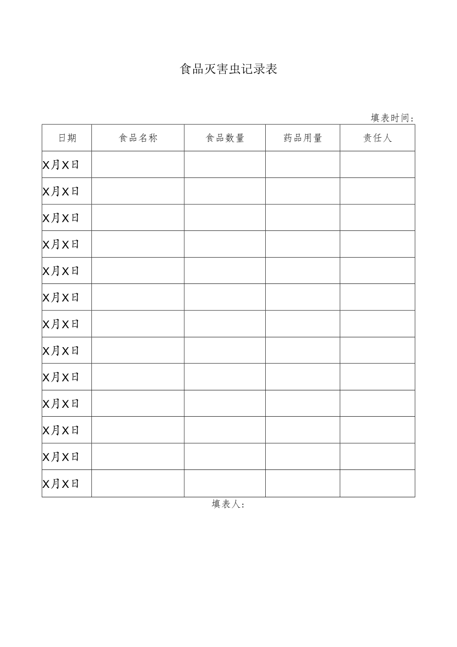 食品灭害虫记录表.docx_第1页