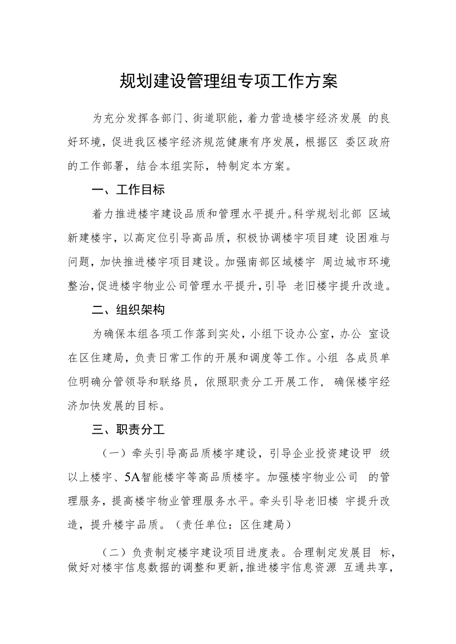 规划建设管理组专项工作方案.docx_第1页