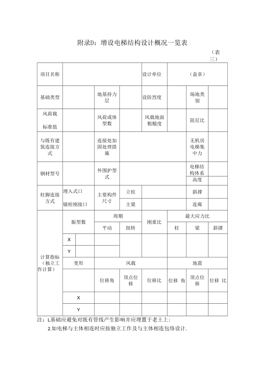 附录D：无锡市增设电梯结构设计概况一览表.docx_第1页