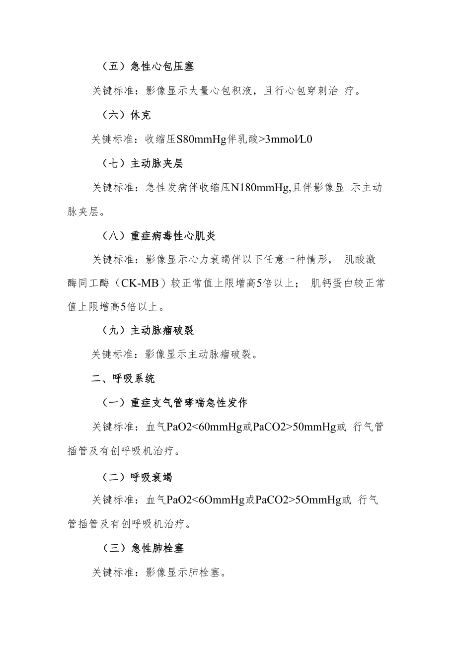 辽宁基本医疗保险急危重病异地就医结算参考病种及关键标准.docx_第2页