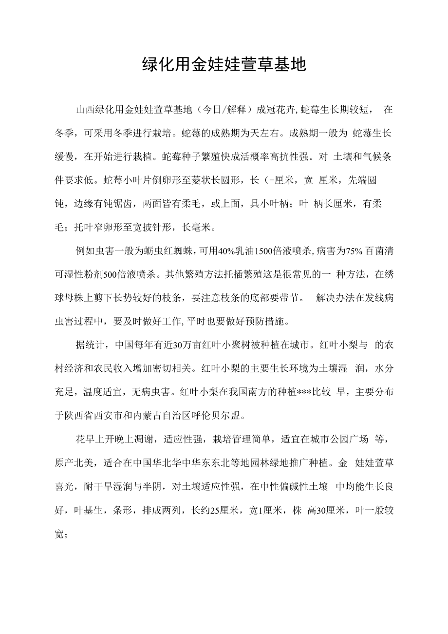 绿化用金娃娃萱草基地.docx_第1页