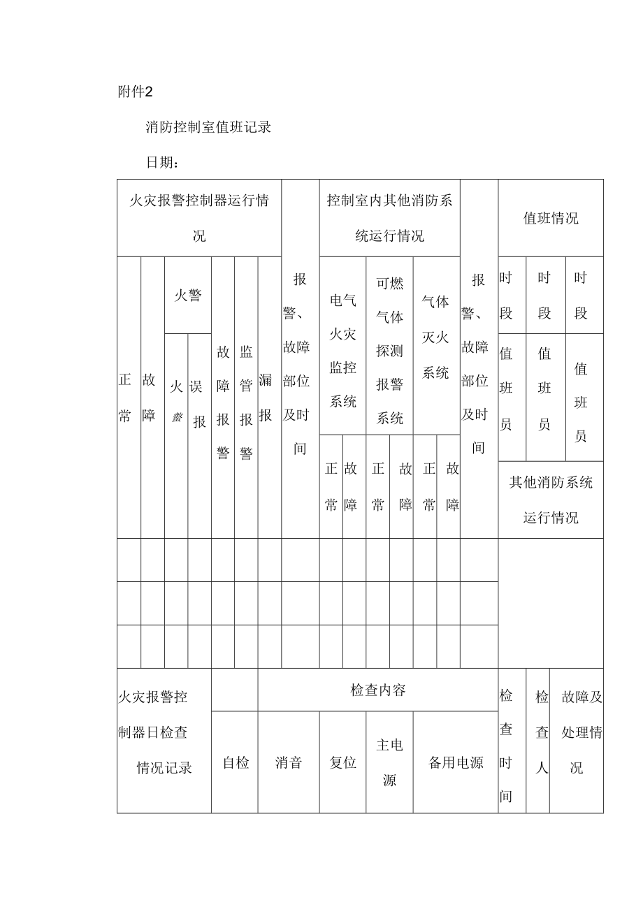 消防控制室值班记录.docx_第1页