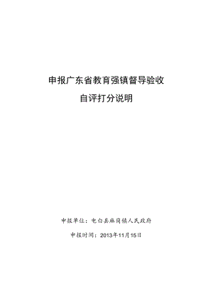 申报广东省教育强镇督导验收自评打分说明.docx