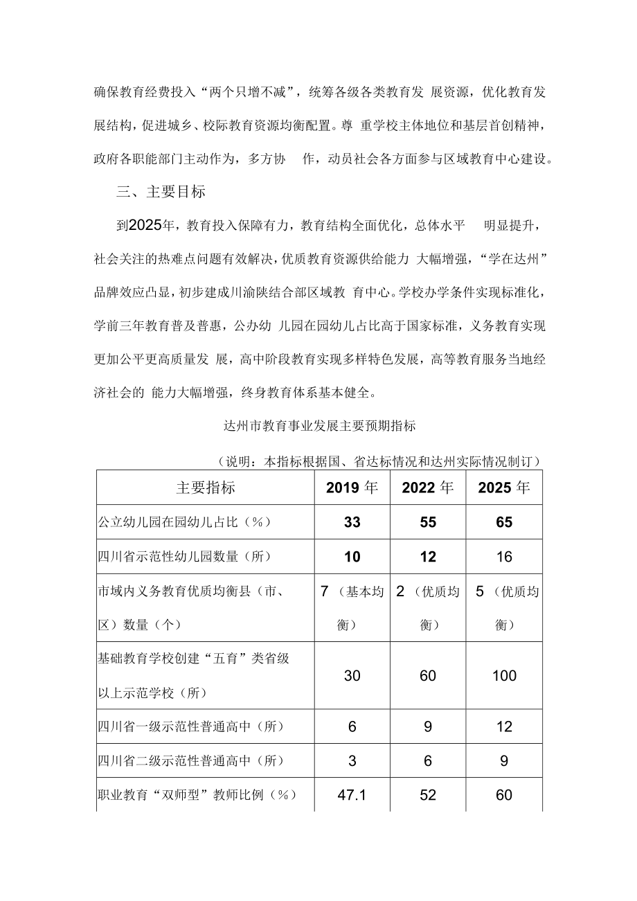 达州市建设区域教育中心专项规划（2020—2025年）.docx_第3页