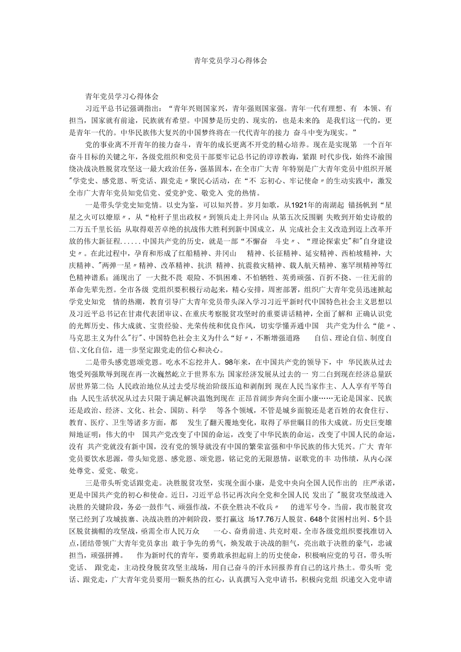 青年党员学习心得体会.docx_第1页