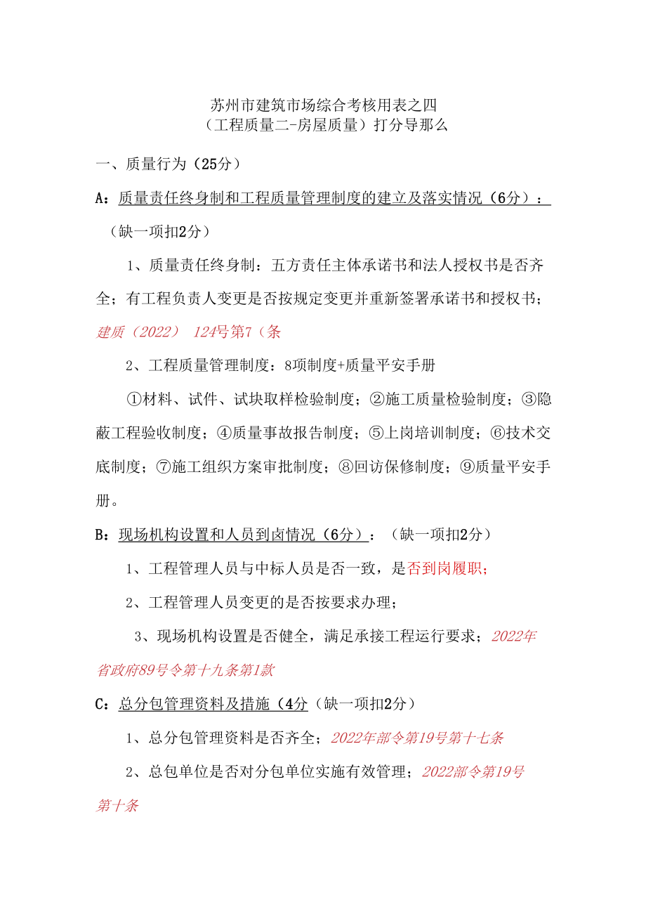 苏州市建筑市场综合考核打分工程质量.docx_第1页