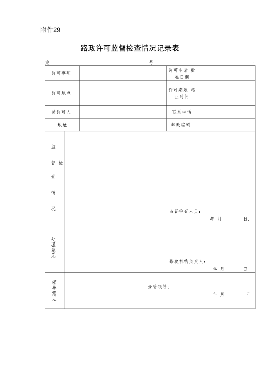 路政许可监督检查情况记录表.docx_第1页