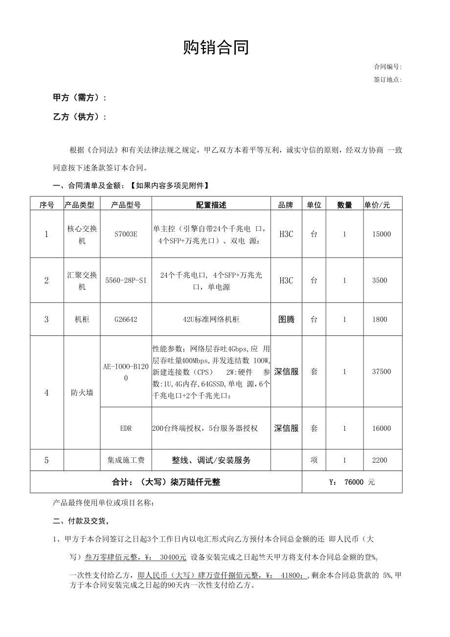 购销合同(模板）.docx_第1页