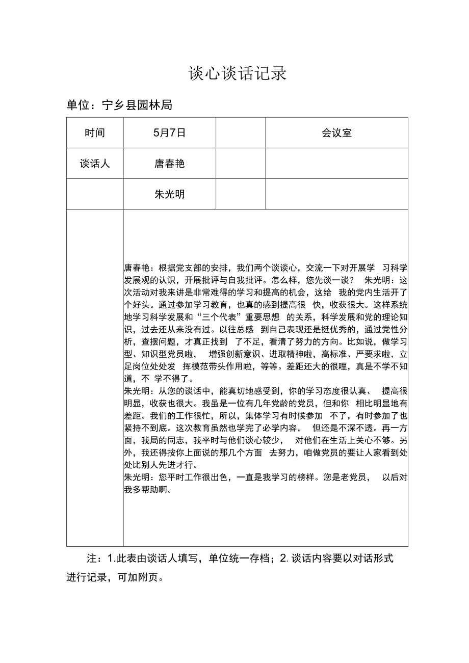 最新党员各种谈心谈话记录样本.docx_第2页