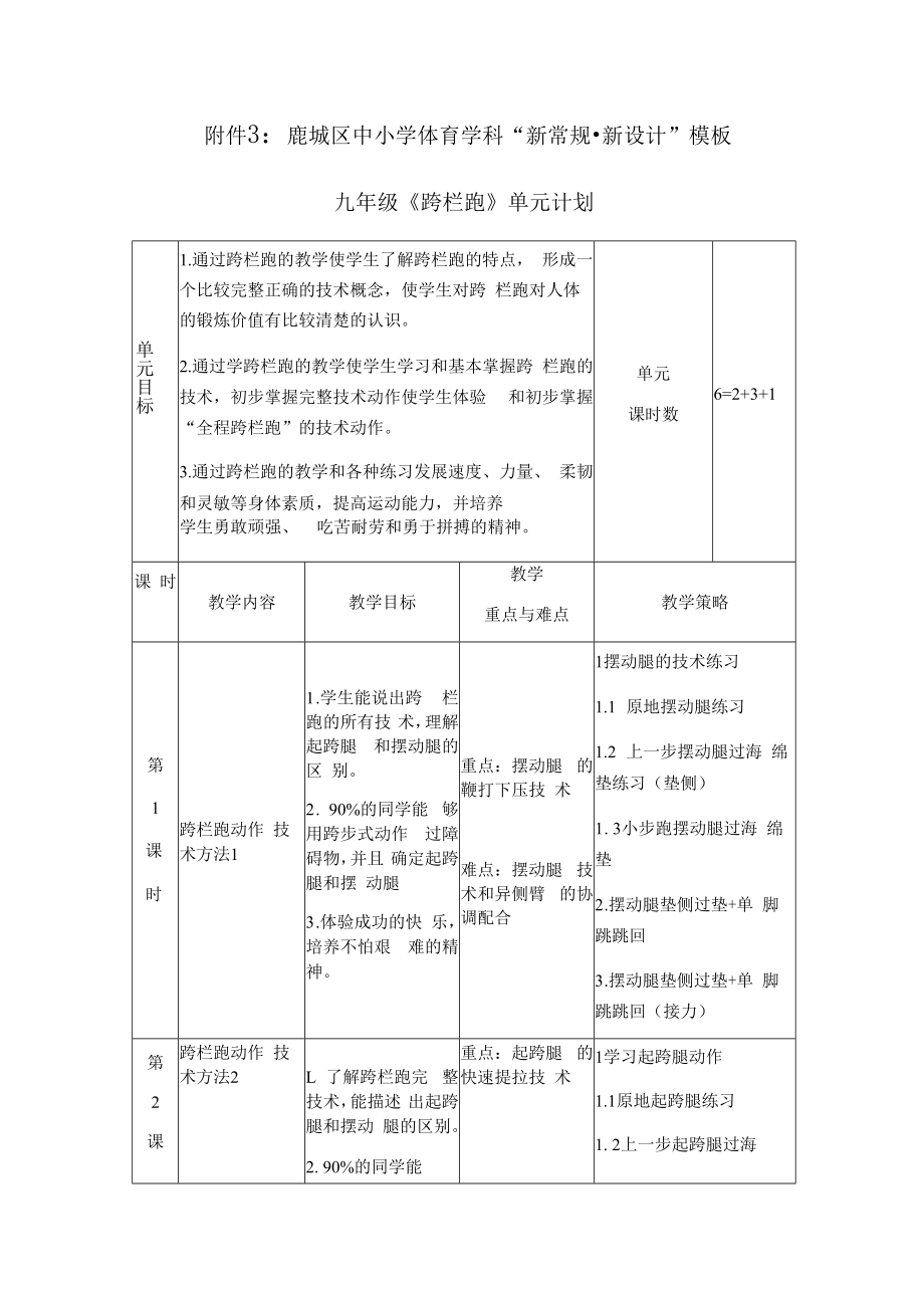 鹿城区中小学体育学科“新常规新设计”模板.docx_第1页