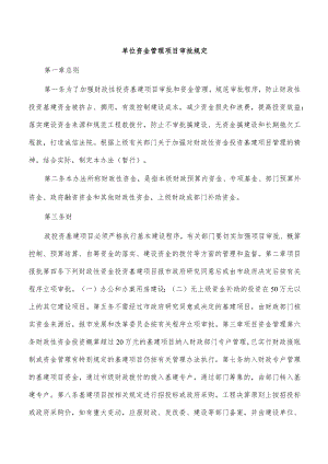 单位资金管理项目审批规定.docx