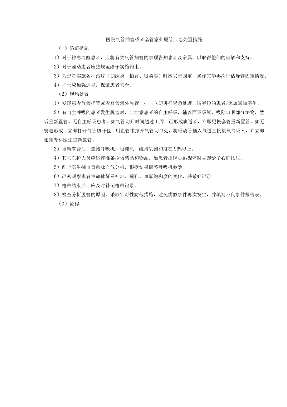 医院气管插管或者套管意外脱管应急处置措施.docx_第1页