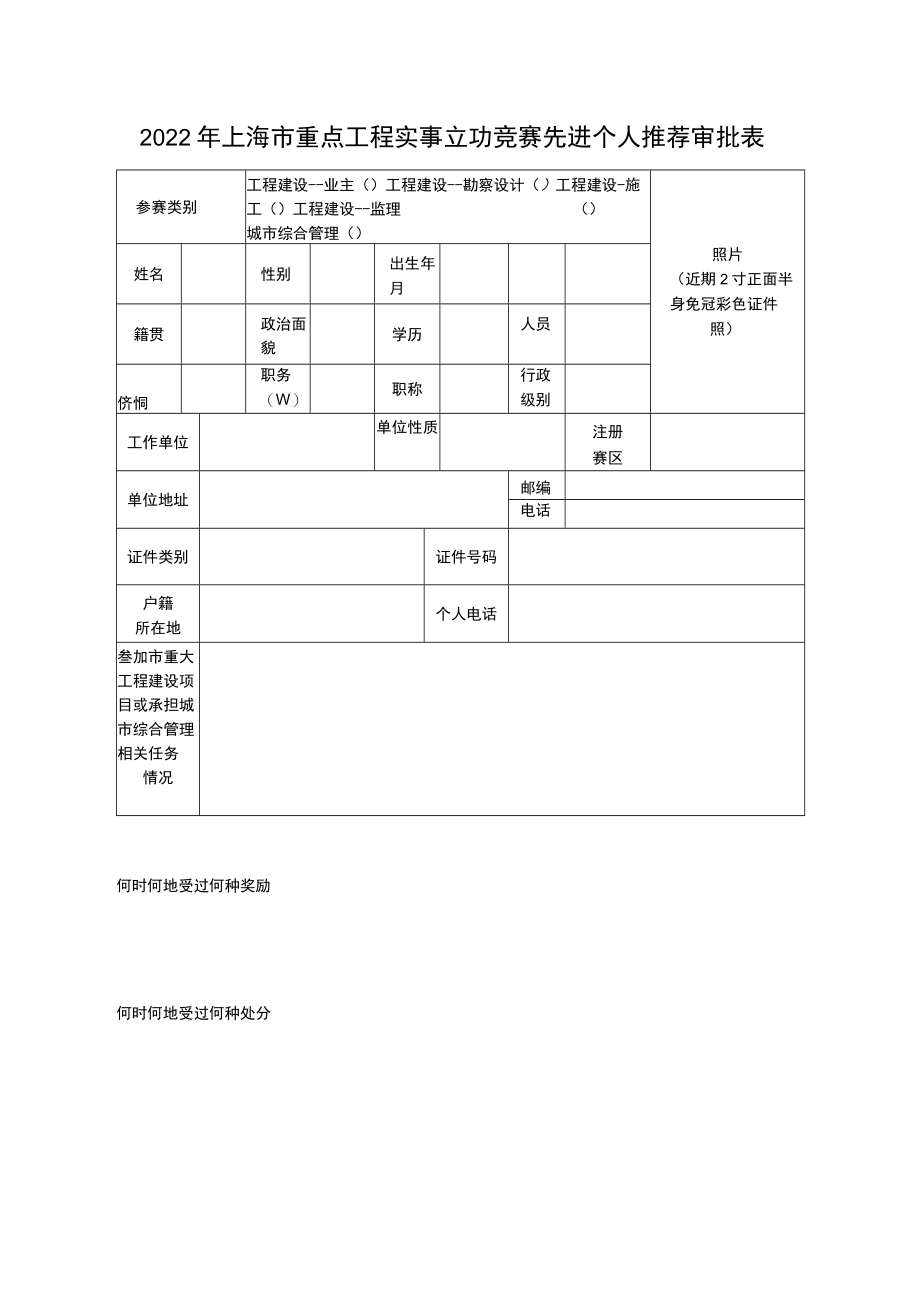 2022年度上海市重点工程实事立功竞赛先进个人推荐审批表.docx_第1页