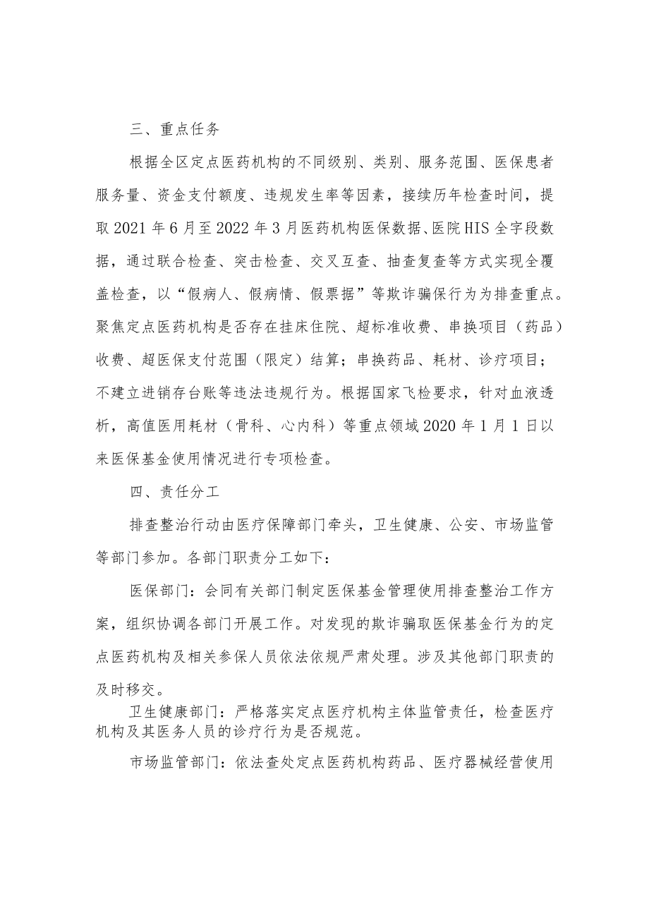 XX区医保基金管理使用排查整治专项行动工作方案.docx_第2页