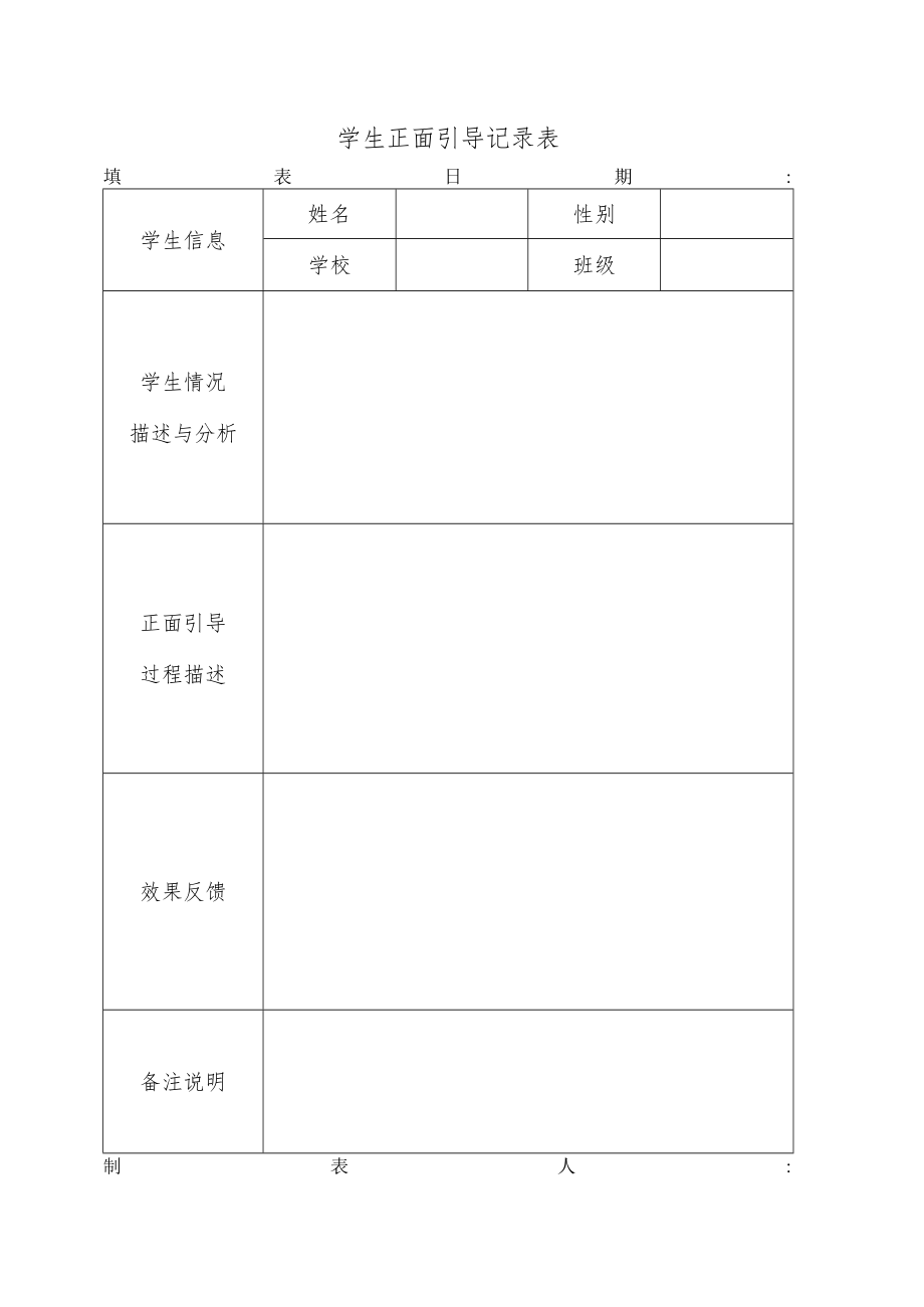 学生正面引导记录表.docx_第1页