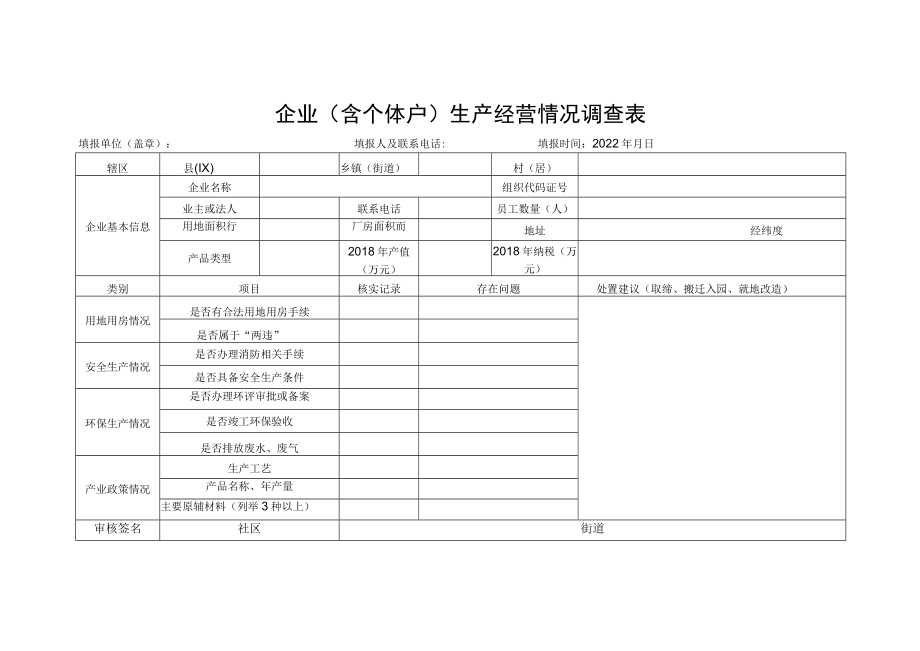 企业（含个体户）生产经营情况调查表.docx_第1页