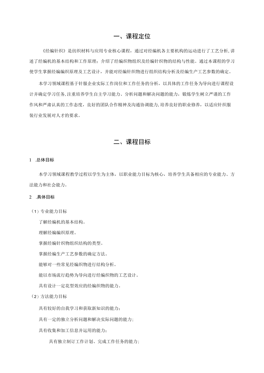 《经编针织》课程标准2022.docx_第2页