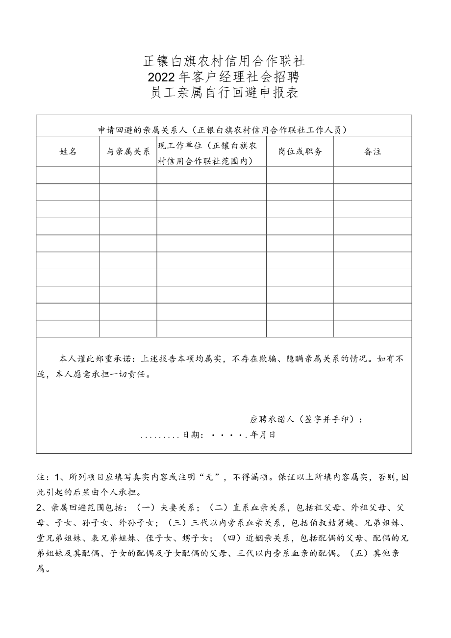 鄂托克前旗农信社招聘应聘登记表.docx_第1页