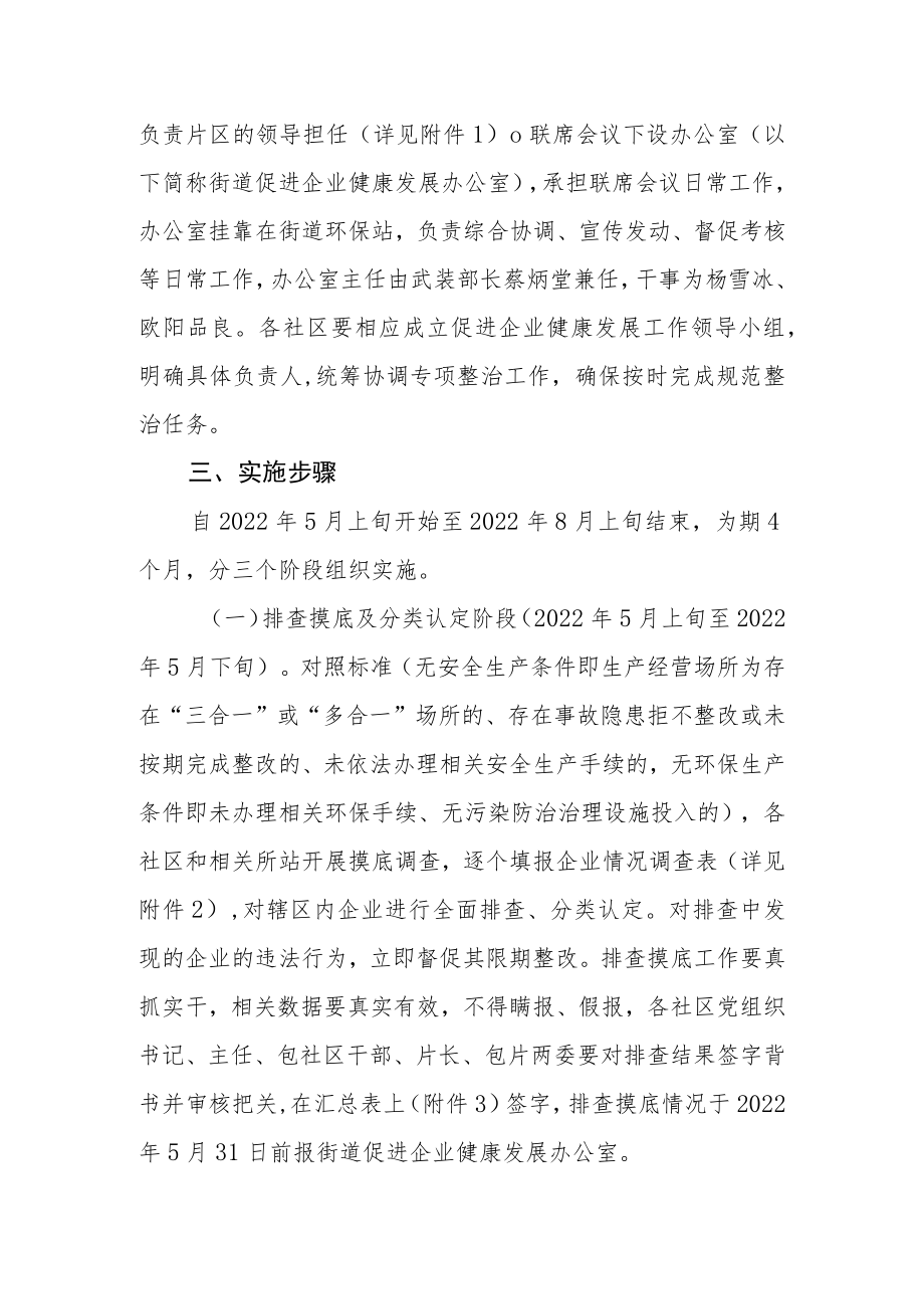 街道规范生产经营活动促进企业健康发展工作方案.docx_第2页