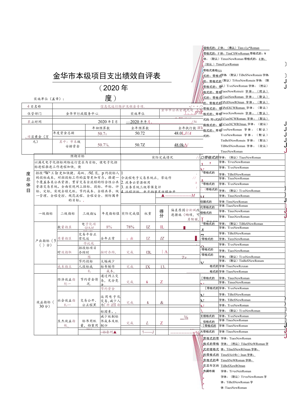 金华市本级项目支出绩效自评表.docx_第1页