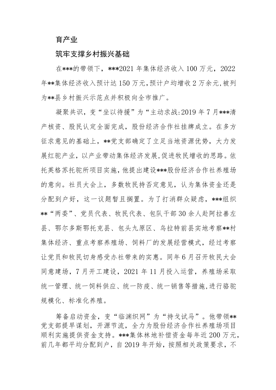 （3篇）抓党建促乡村振兴先进典型个人事迹材料.docx_第2页