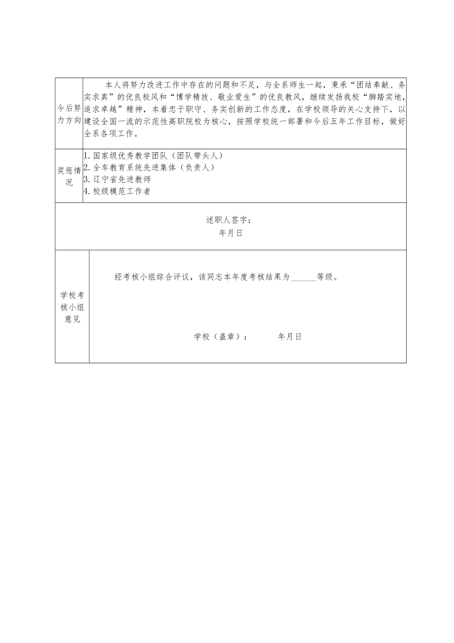 辽宁省交通高等专科学校中层管理岗位人员岗位任职考核表.docx_第3页