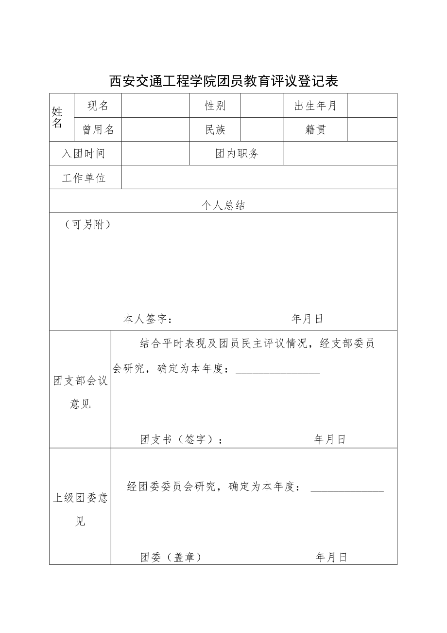 西安交通工程学院团员教育评议汇总表.docx_第2页