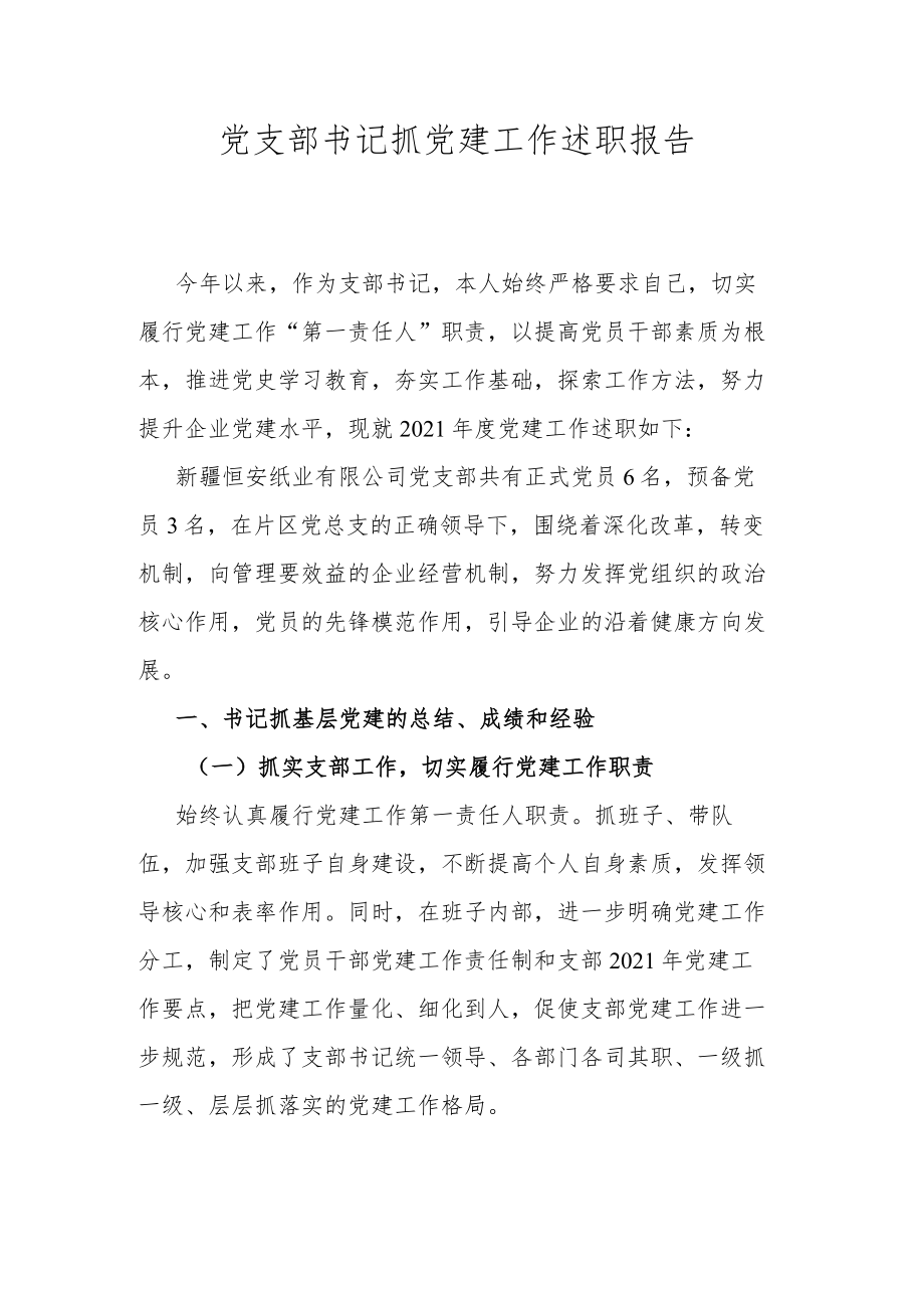 党支部书记抓党建工作述职报告.docx_第1页