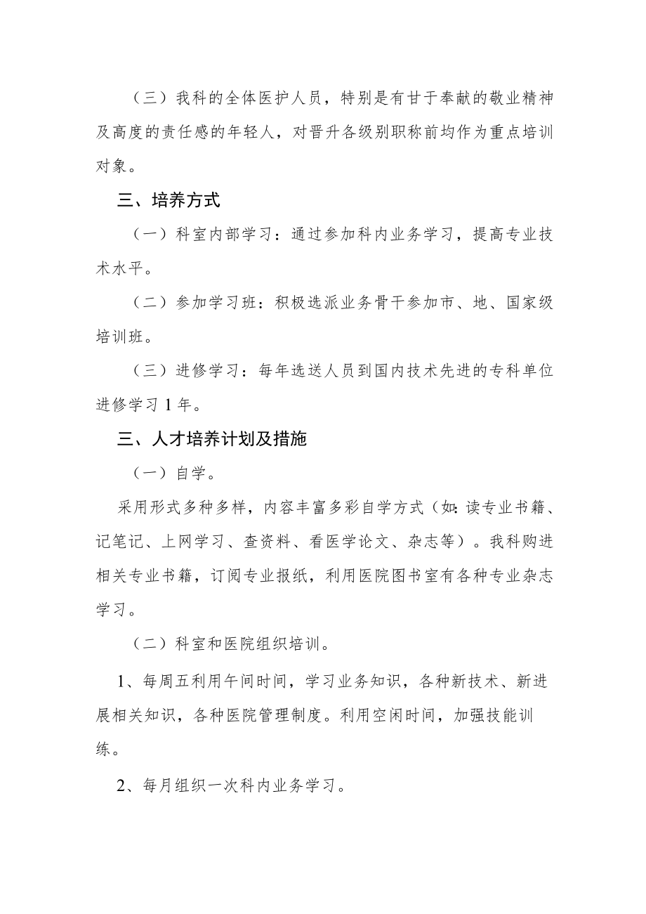 医院急诊科巾帼文明岗人才培养计划.docx_第2页