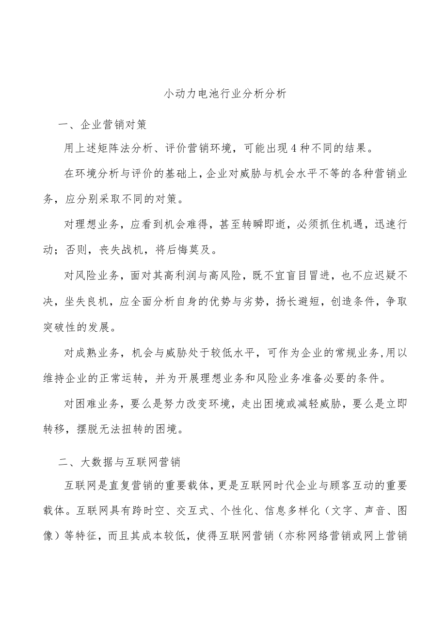 小动力电池行业分析分析.docx_第1页