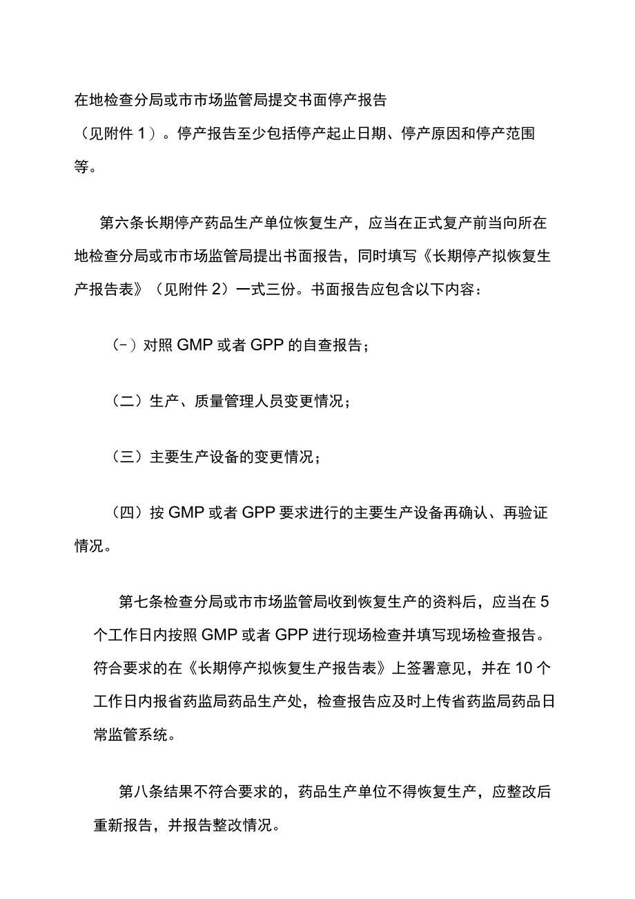 山东省长期停产药品生产单位恢复生产监督管理规定.docx_第2页