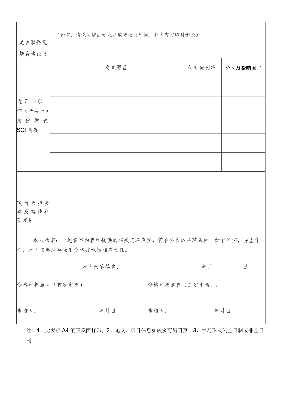 高等院校毕业生应聘情况登记表.docx_第2页