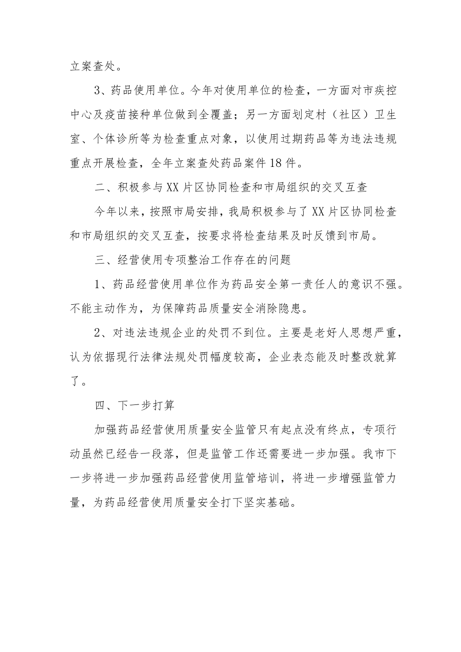 2022年XX市药品经营使用专项检查工作总结.docx_第2页