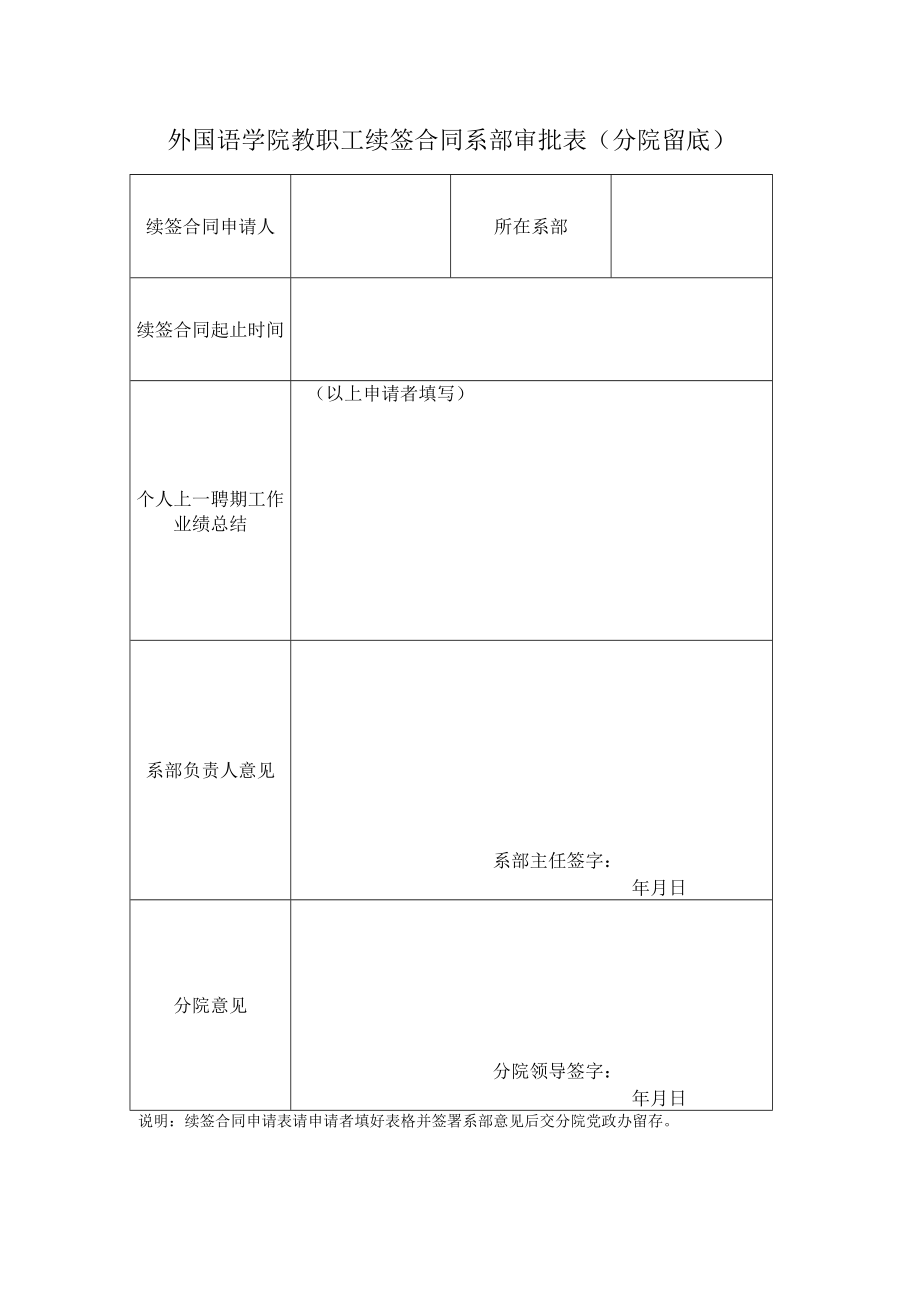 外国语学院教职工赴海外研修系部审批表（分院留底）.docx_第1页