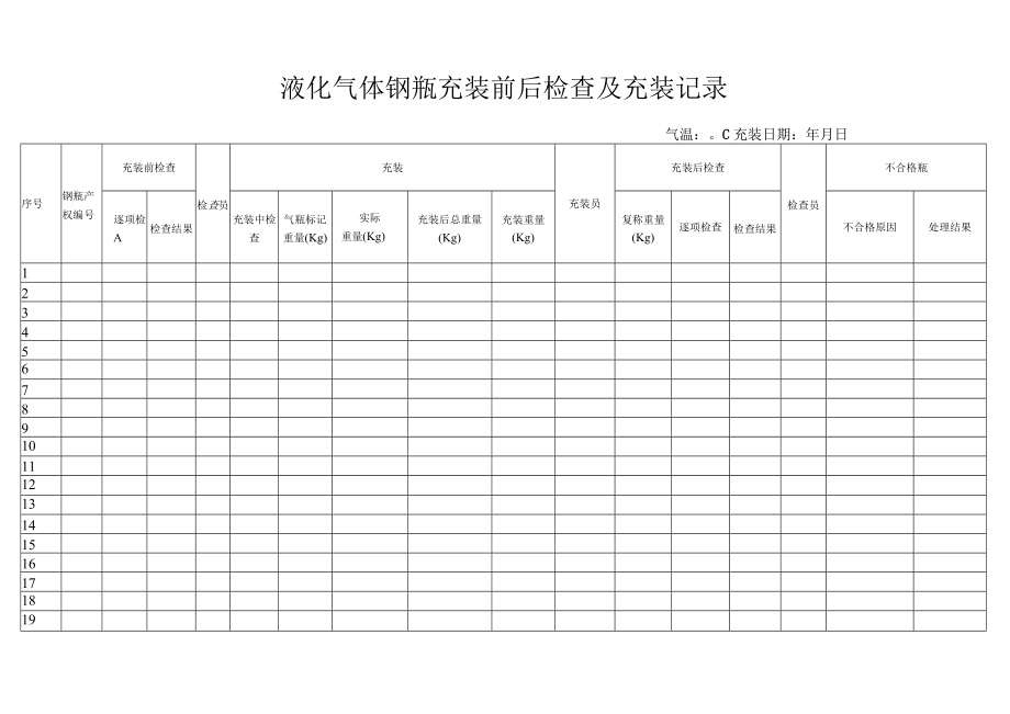 液化气体气瓶充装前后检查记录及充装记录.docx_第1页