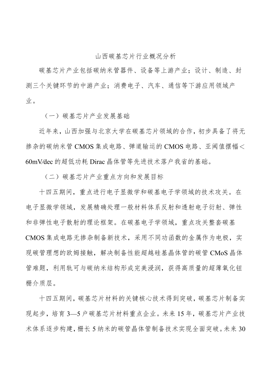 山西碳基芯片行业概况分析.docx_第1页