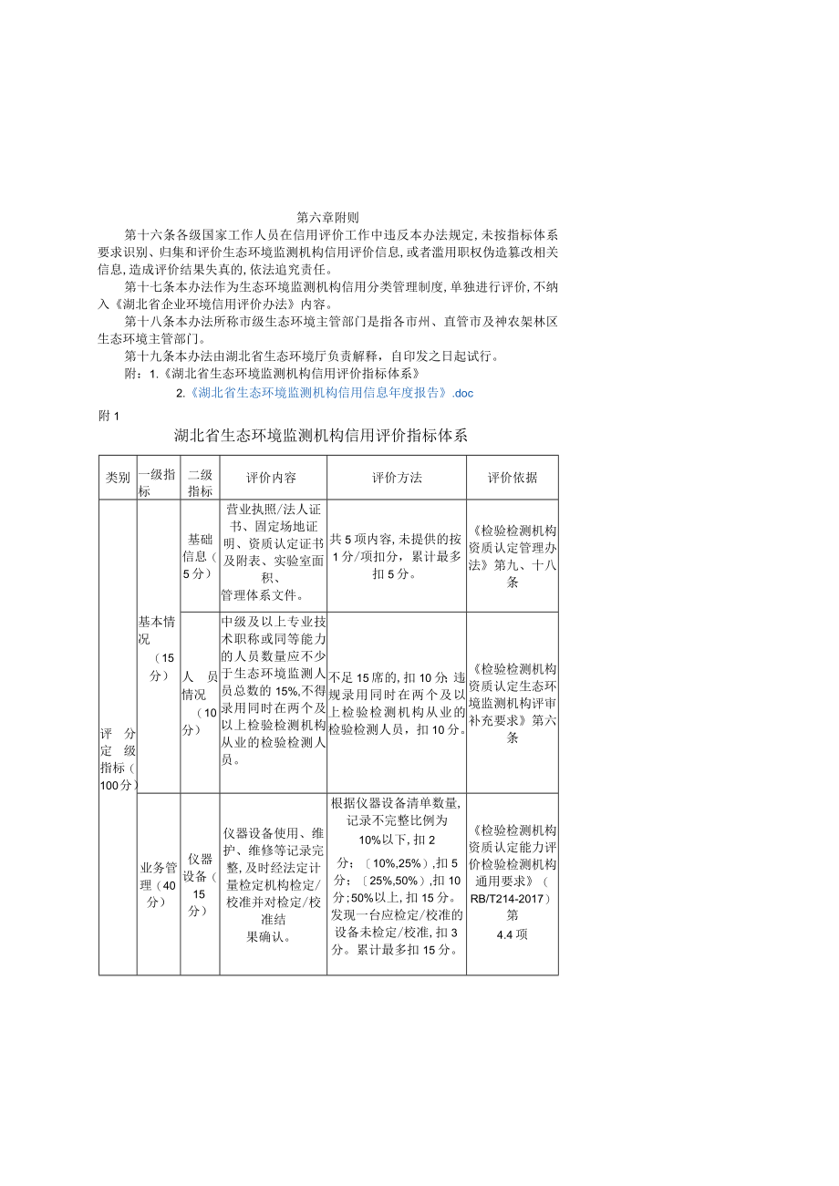 湖北省生态环境监测机构信用评价管理办法(试行)-全文、评价指标体系及年度报告.docx_第3页