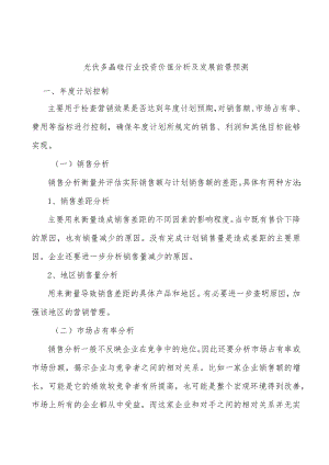 光伏多晶硅行业投资价值分析及发展前景预测.docx