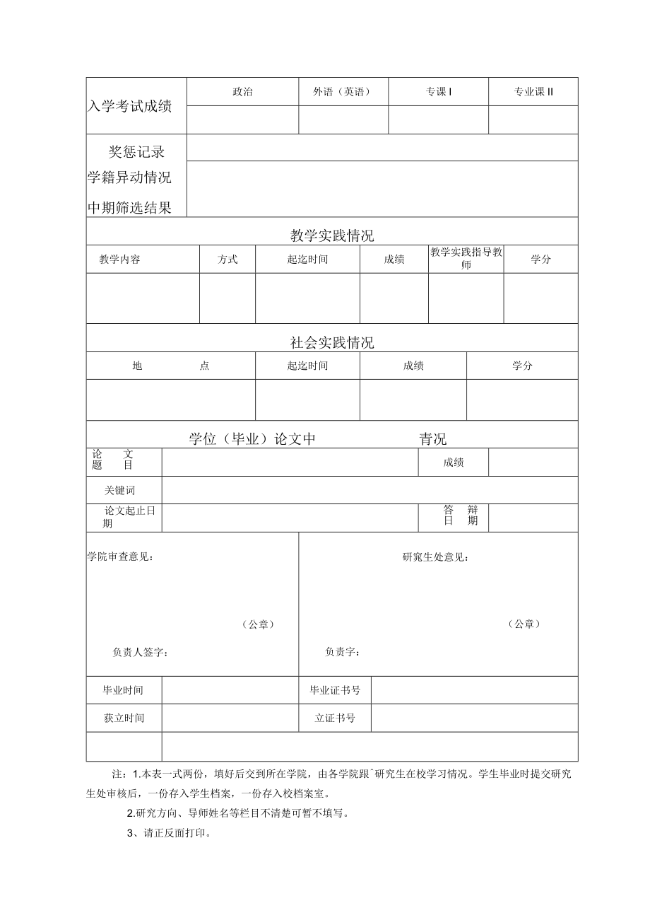 关于09级研究生填写研究生入学登记表和学籍表的的通知.docx_第2页