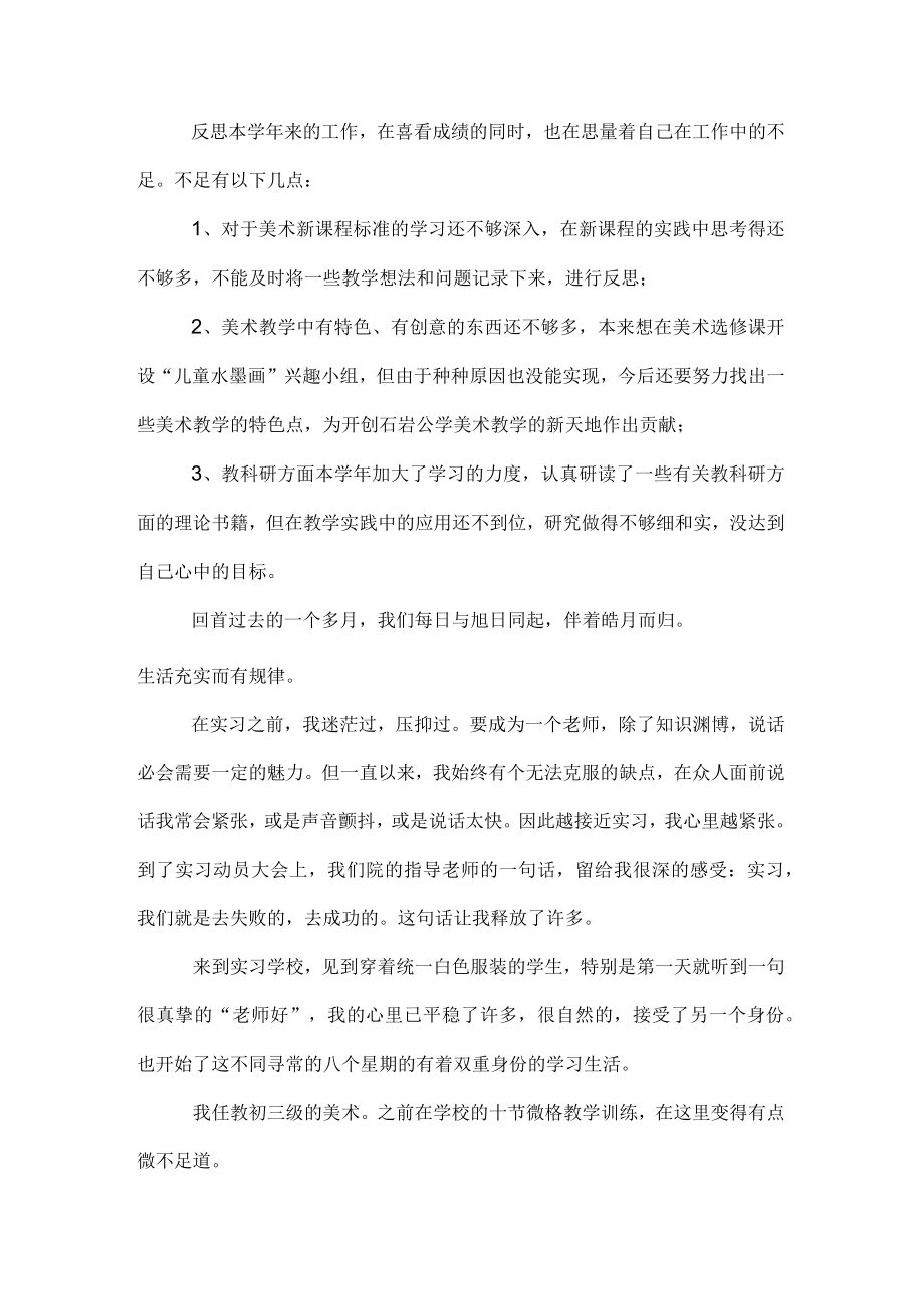 2022年度小学美术老师实习报告范文.docx_第3页