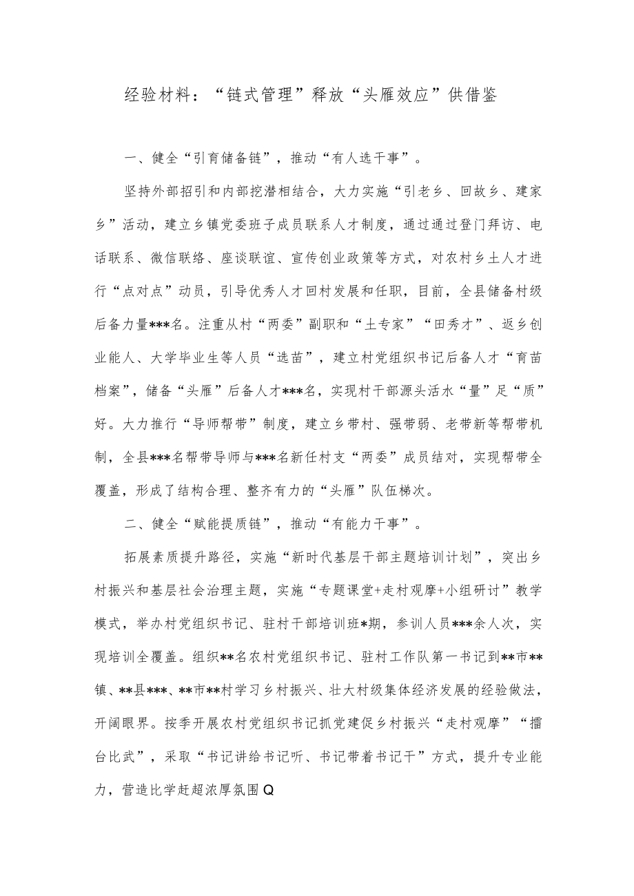 经验材料：“链式管理”释放“头雁效应”供借鉴.docx_第1页