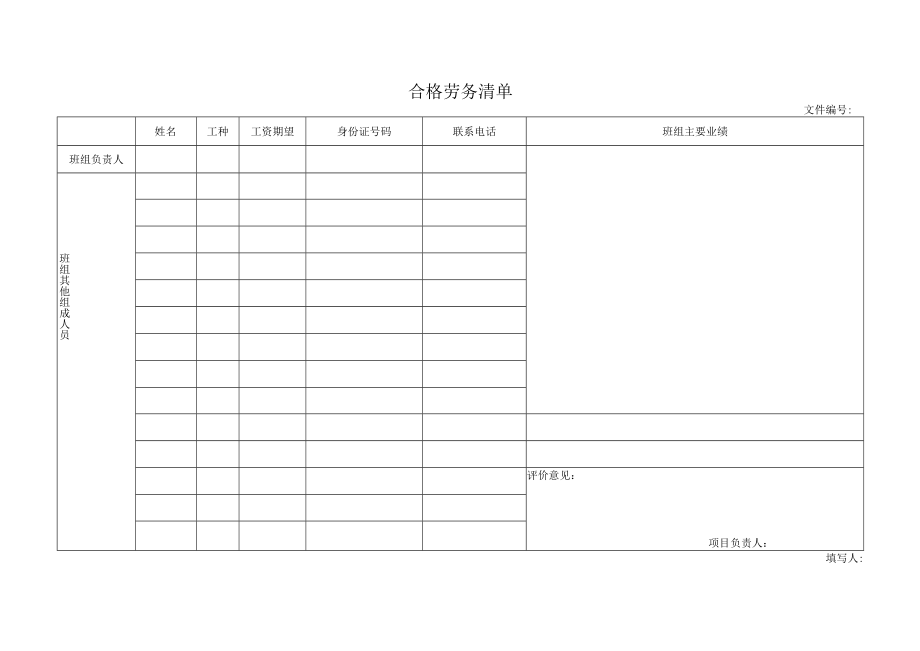 合格劳务清单.docx_第1页