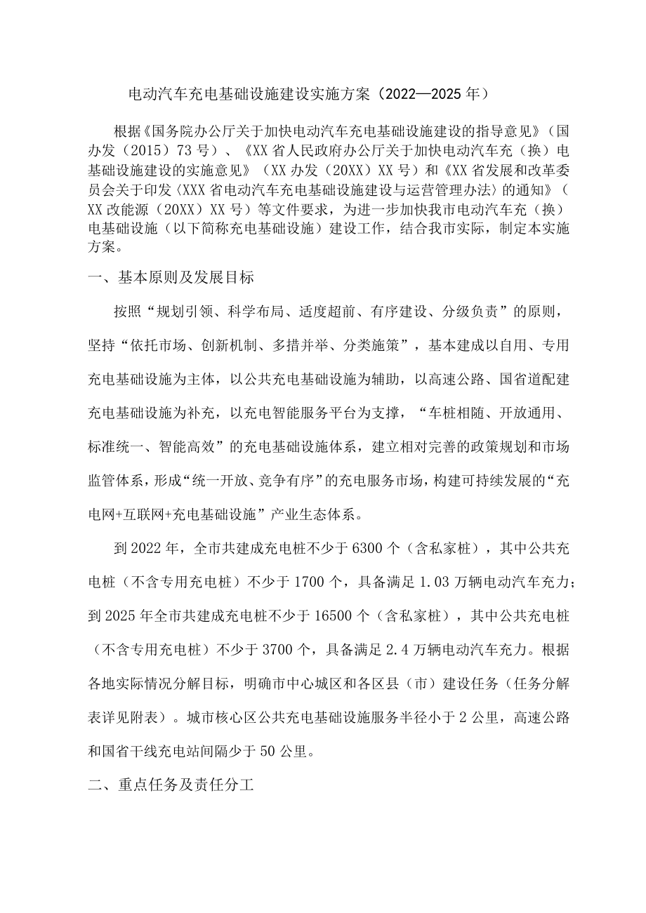 电动汽车充电基础设施建设实施方案.docx_第1页