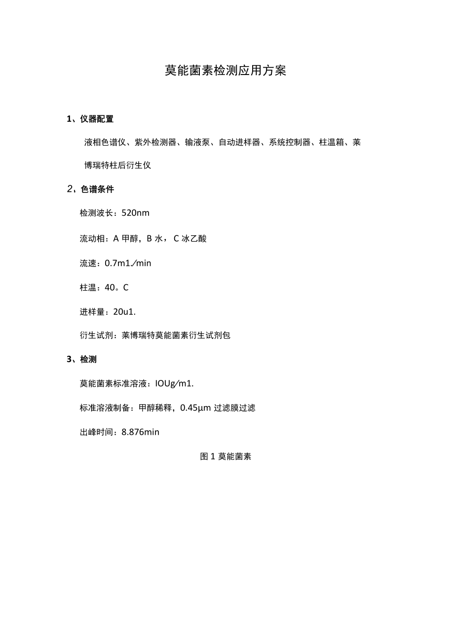 莫能菌素检测应用方案.docx_第1页