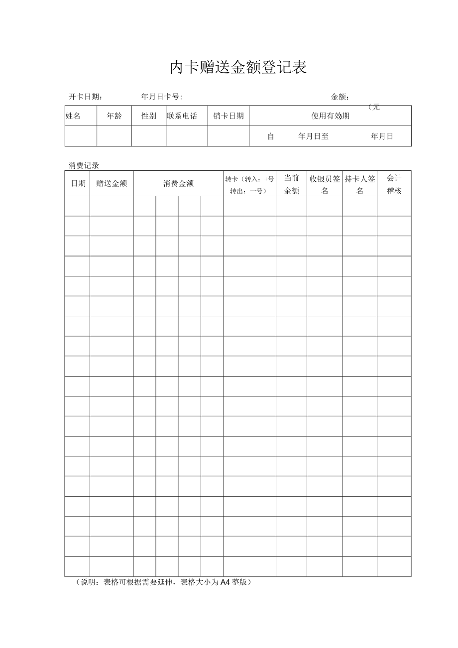 内卡赠送金额登记表.docx_第1页