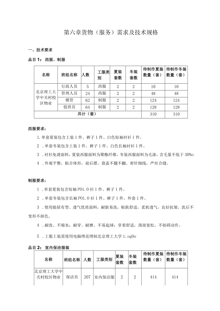 第六章货物服务需求及技术规格.docx_第1页